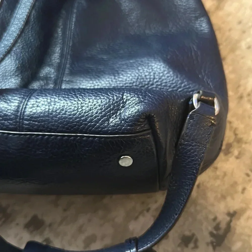Banana Republic Blue Pebble Leather Backpack EUC